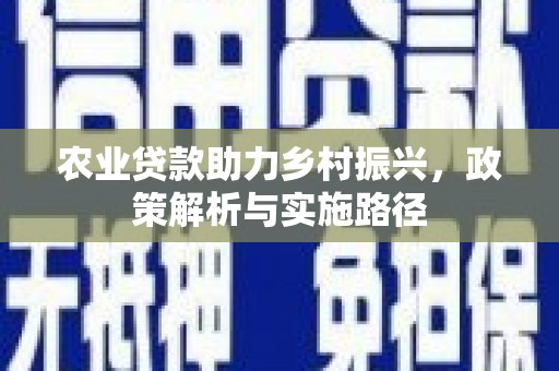 昆都仑农业贷款助力乡村振兴，政策解析与实施路径