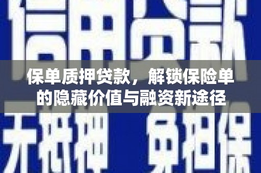 昆都仑保单质押贷款，解锁保险单的隐藏价值与融资新途径