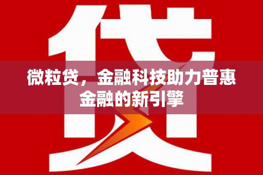 昆都仑微粒贷，金融科技助力普惠金融的新引擎