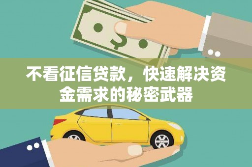 昆都仑不看征信贷款，快速解决资金需求的秘密武器