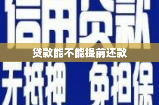昆都仑贷款能不能提前还款