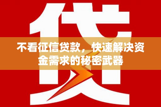 昆都仑不看征信贷款，快速解决资金需求的秘密武器