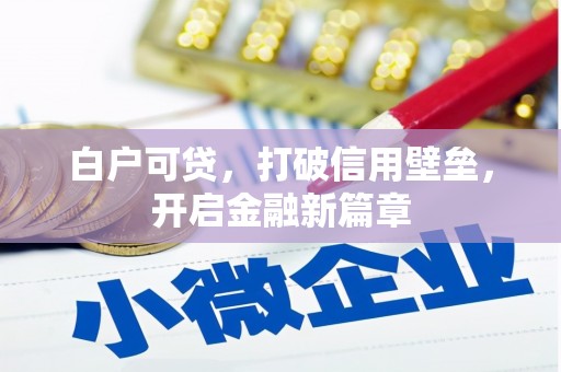 昆都仑白户可贷，打破信用壁垒，开启金融新篇章