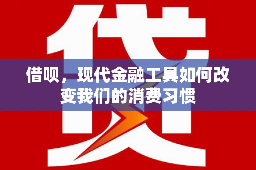 昆都仑借呗，现代金融工具如何改变我们的消费习惯