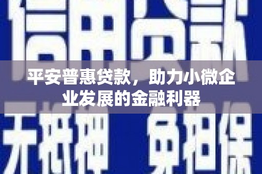 昆都仑平安普惠贷款，助力小微企业发展的金融利器