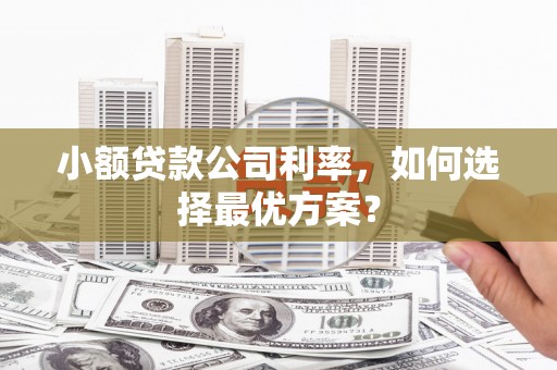 昆都仑小额贷款公司利率，如何选择最优方案？