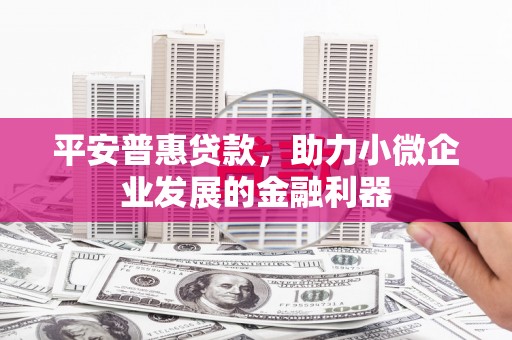 昆都仑平安普惠贷款，助力小微企业发展的金融利器