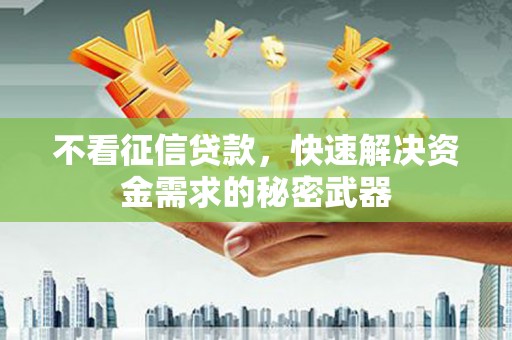 昆都仑不看征信贷款，快速解决资金需求的秘密武器