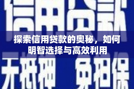 昆都仑探索信用贷款的奥秘，如何明智选择与高效利用